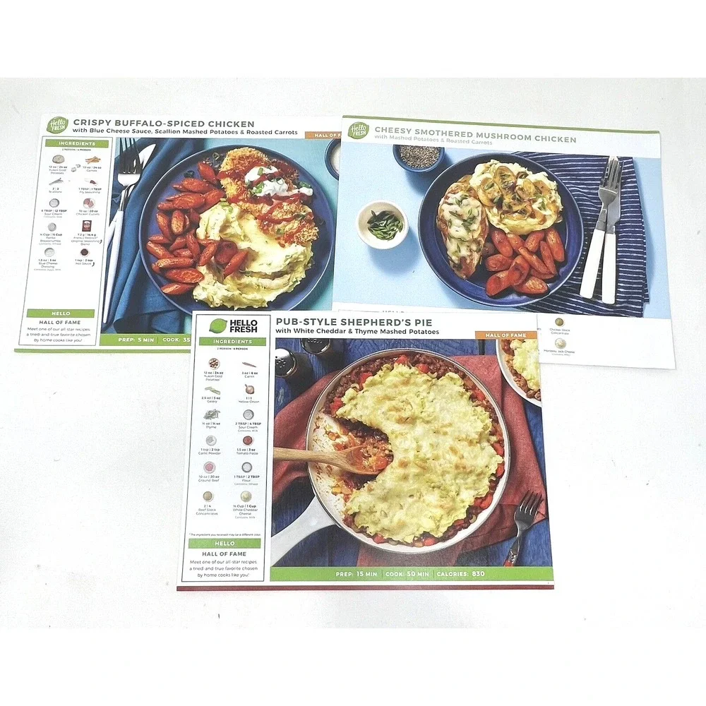 Hello Fresh Recipe Cards Lot Of 14 Assorted Recipes‎ Chicken Pork Beef Cooking